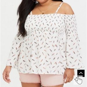 Torrid Challis Cold Shoulder Blouse